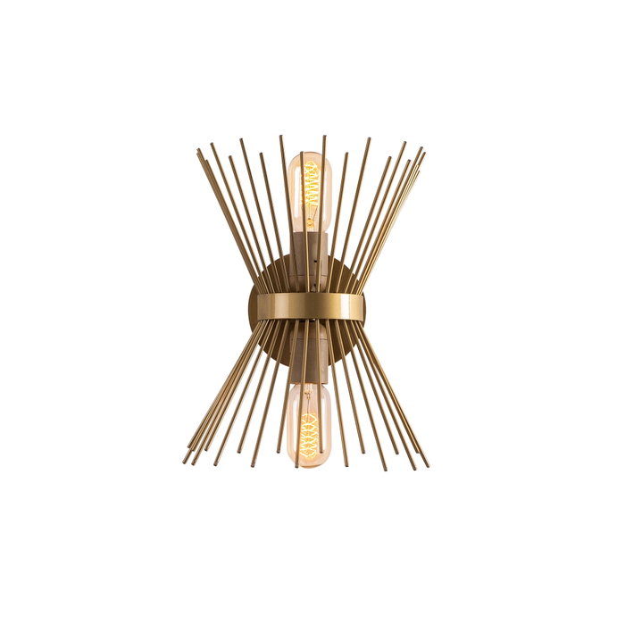Opviq Lámpara de Pared 3092 Dorada Moderna-Novedosa, Glam, Hotel, 23 x 16 x 33 cm, Cuerpo de Hierro, Casquillo E27 Max 40W (IP20)